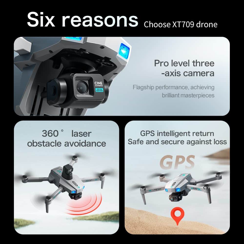 Professional GPS Drone 3-Axis Gimbal UAV XT709 — изображение 34