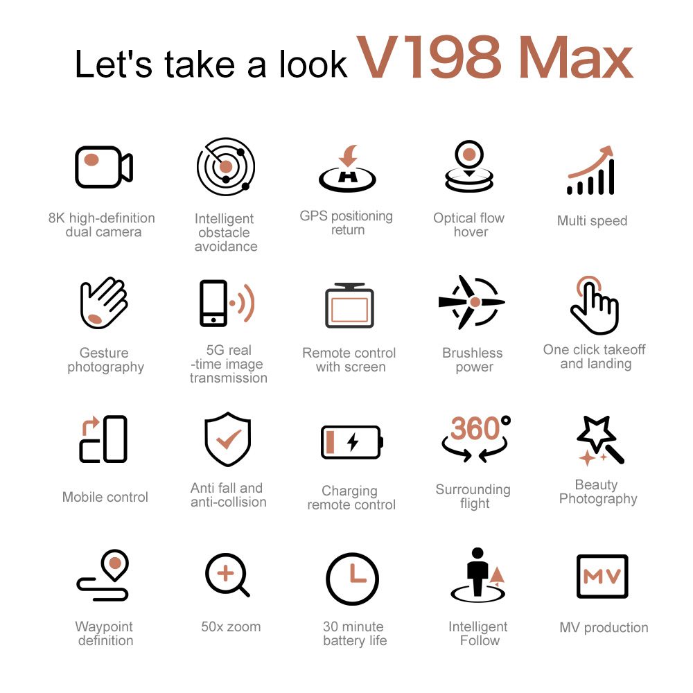 Professional GPS Drone 8k HD Camera UAV V198MAX — изображение 16